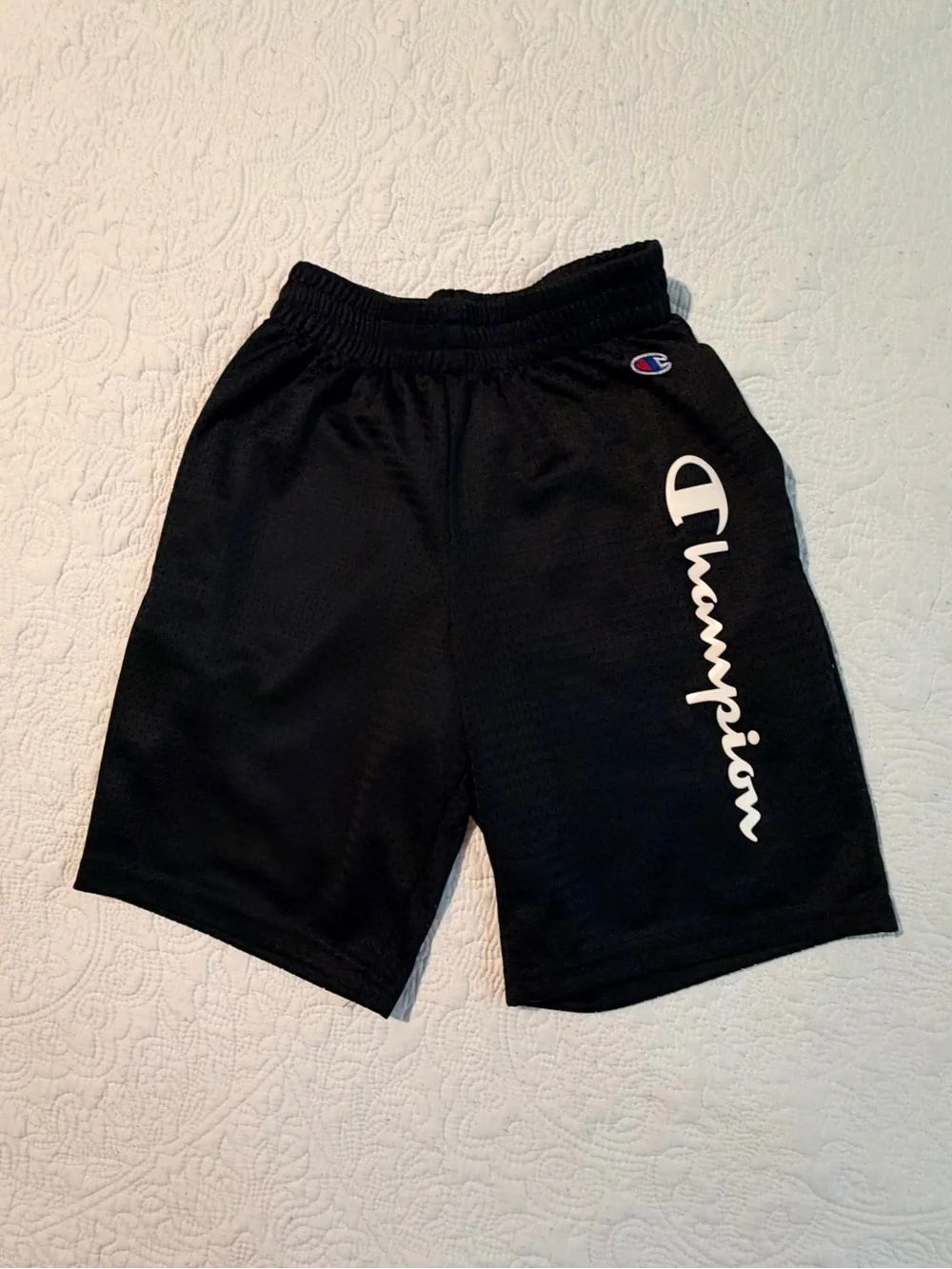 Champion Mesh Shorts | Size S | Black Script Logo Basketball Shorts